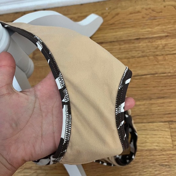 BCBG Maxazria brown and white floral halter bikini - Picture 3 of 4